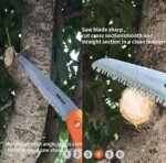Edward Tools 7” Folding Saw - Heavy Duty Harden Triple Razor Tooth Steel - Hand Saw for Camping, Pruning, Backpacking, Survival, Outdoors, Gardening, Trees - Foldable Safety Sheath - Image 3