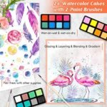 Art Supplies, 186-Pack Deluxe Art Set with 2 A4 Drawing Pads, 1 Coloring Book, 24 Acrylic Paints, Crayons, Colored Pencils, Watercake, Creative Gift Box for Adults Artist Beginners Kids Girls Boys - Image 6