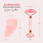 Jessica Wellness – Rose Quartz Gua Sha and Facial Roller for Face and Neck, Promotes Relaxation, Supports Toned, Firm… - Image 2