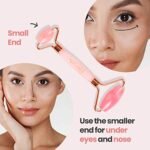 Jessica Wellness – Rose Quartz Gua Sha and Facial Roller for Face and Neck, Promotes Relaxation, Supports Toned, Firm… - Image 5